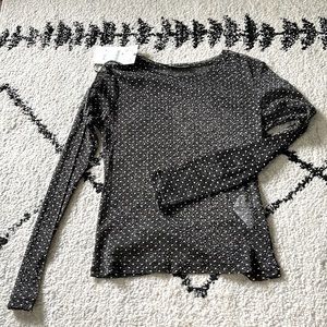 NWT Zara Mesh Studded Top Size Small